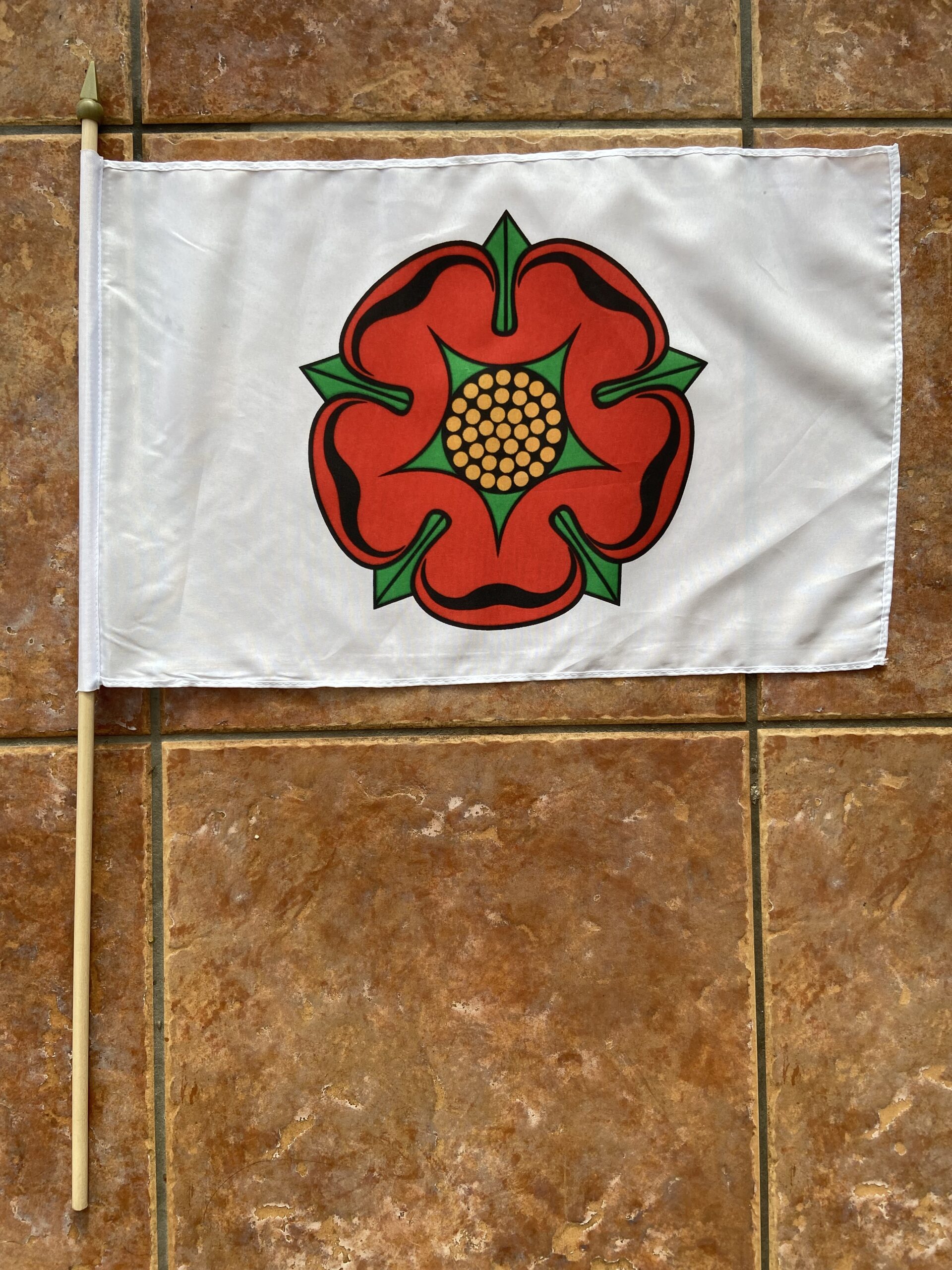 Lancashire (Old) Lancashire Red Rose large Hand Flag (old) - Image 1