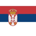 Serbia medium hand flag