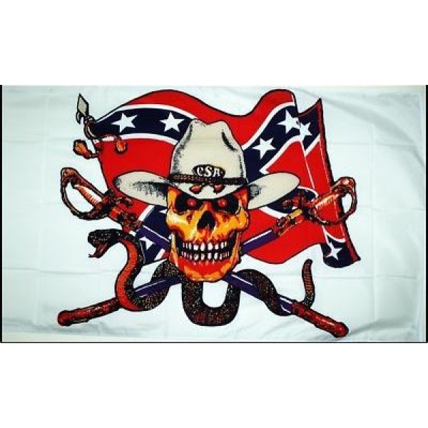Skull Confederate with Snake 5'x3'