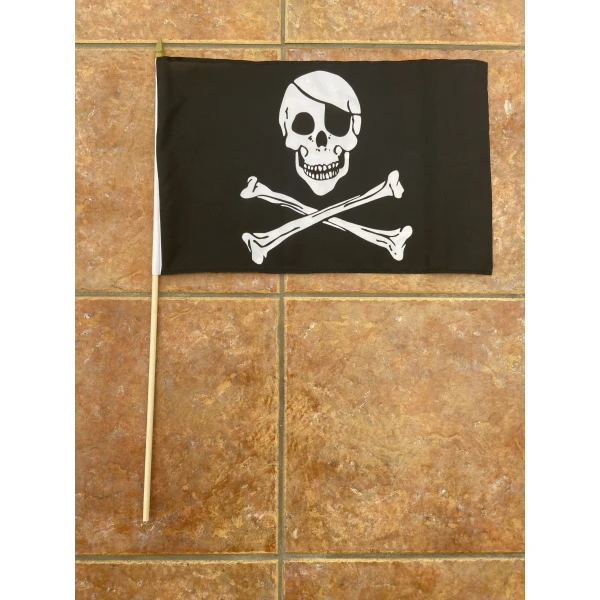 Skull and Crossbones large Hand Flag