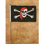 Skull and Scarf large Hand Flag