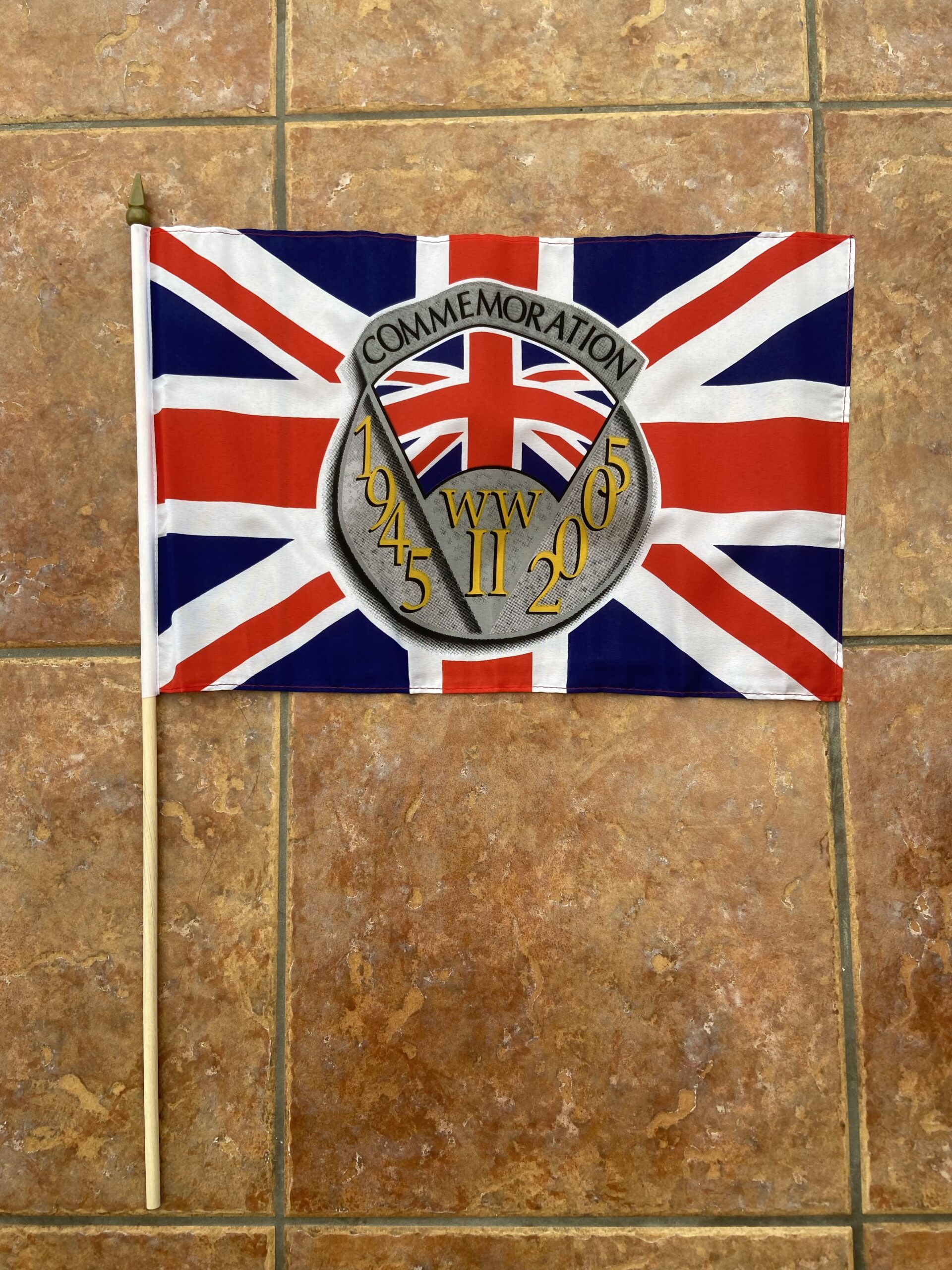 WWII 60TH ANNIVERSARY World War II 60th Anniversary large Hand Flag - Image 1
