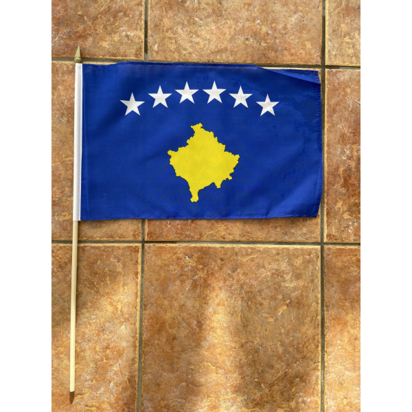 Kosovo large hand flag