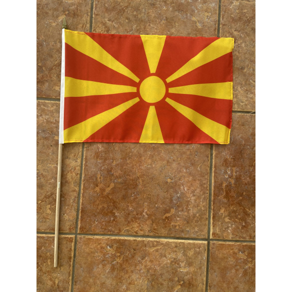 North Macedonia large hand flag