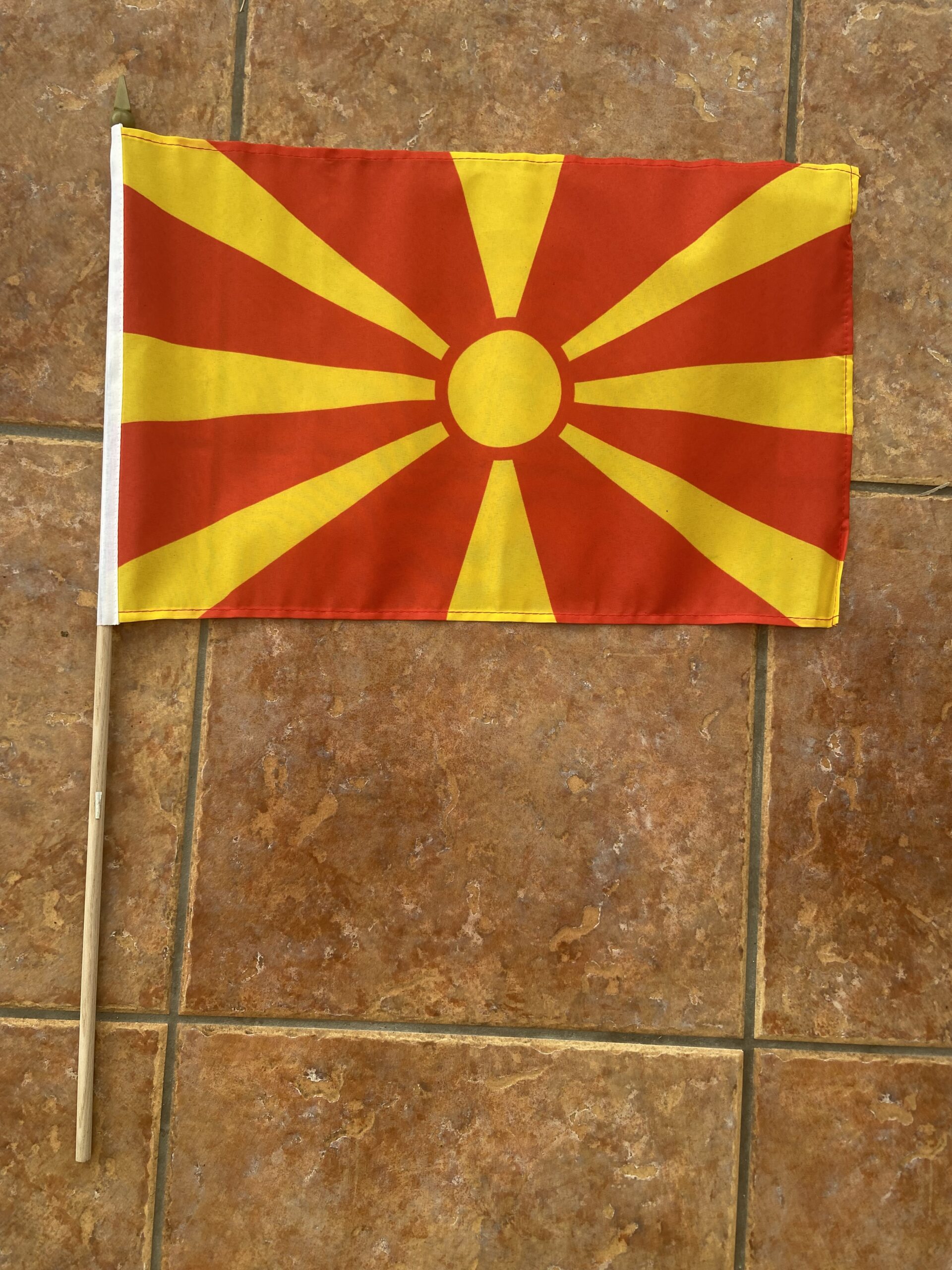 North Macedonia North Macedonia large hand flag - Image 1