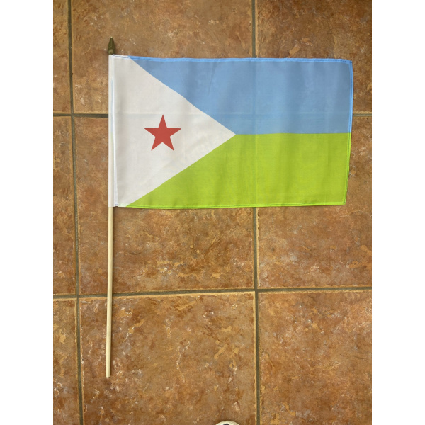 Djibouti large hand flag