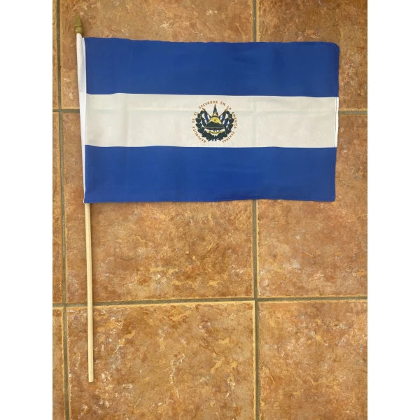 El Salvador large hand flag