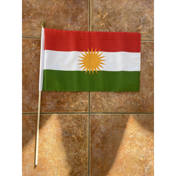 Kurdistan large hand flag