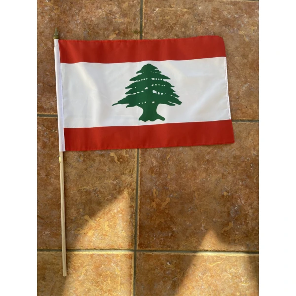 Lebanon large hand flag