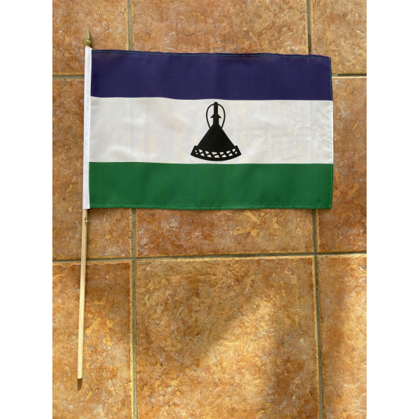 Lesotho large new hand flag