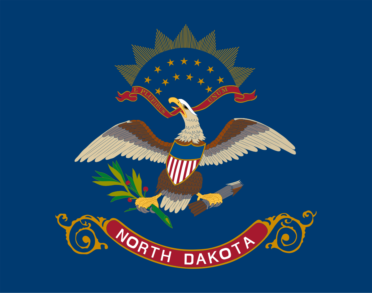 North Dakota North Dakota hand flag - Image 1