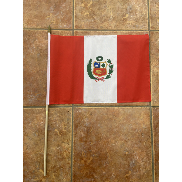 Peru State large hand flag