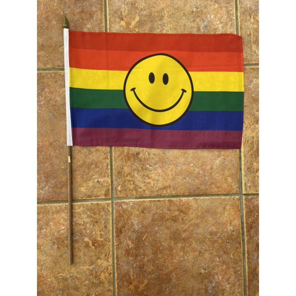 Rainbow Smile large hand flag (gay pride)