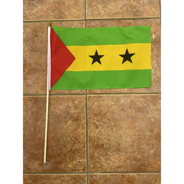 Sao Tome & Principe large hand flag