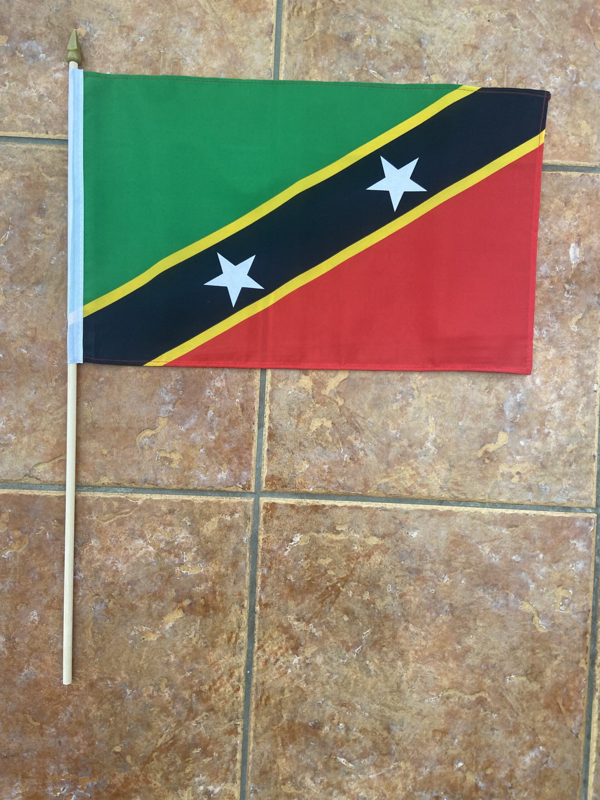 St Kitts St Christopher & Nevis (St Kitts) large hand flag - Image 1