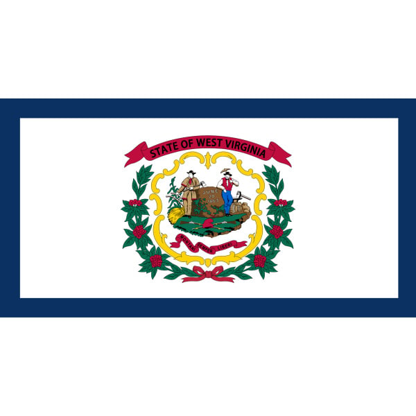 West Virginia hand flag