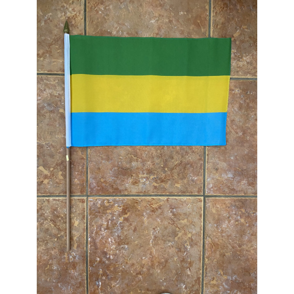 Gabon large hand flag