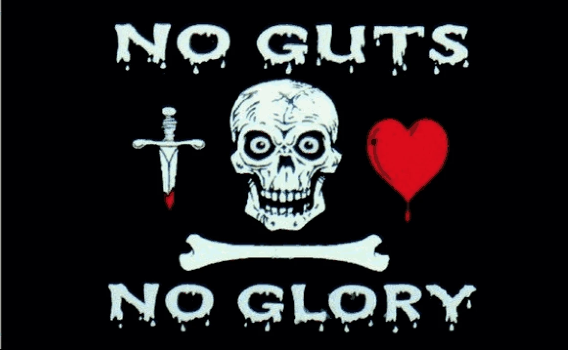 No guts no glory No Guts hand flag - Image 1