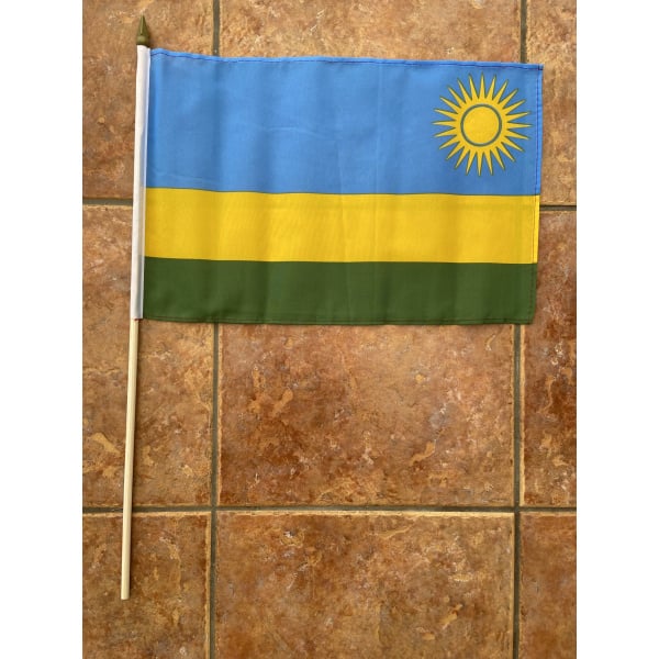 Rwanda large hand flag