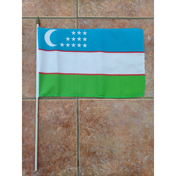 Uzbekistan large hand flag