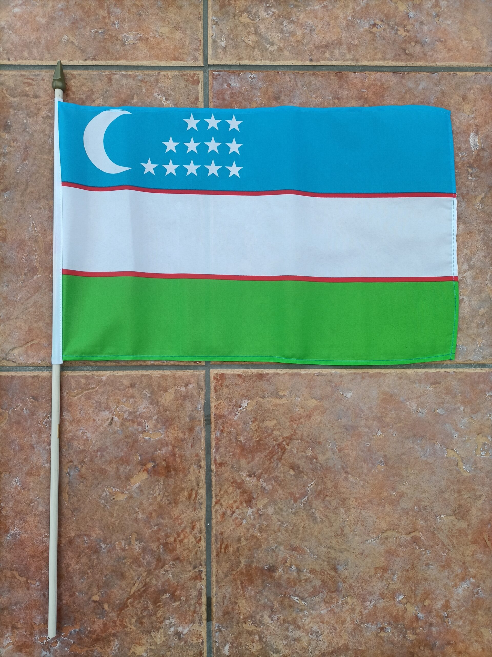 Uzbekistan Uzbekistan large hand flag - Image 1