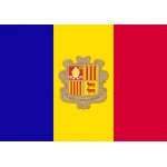 Andorra State (with crest) medium hand flag