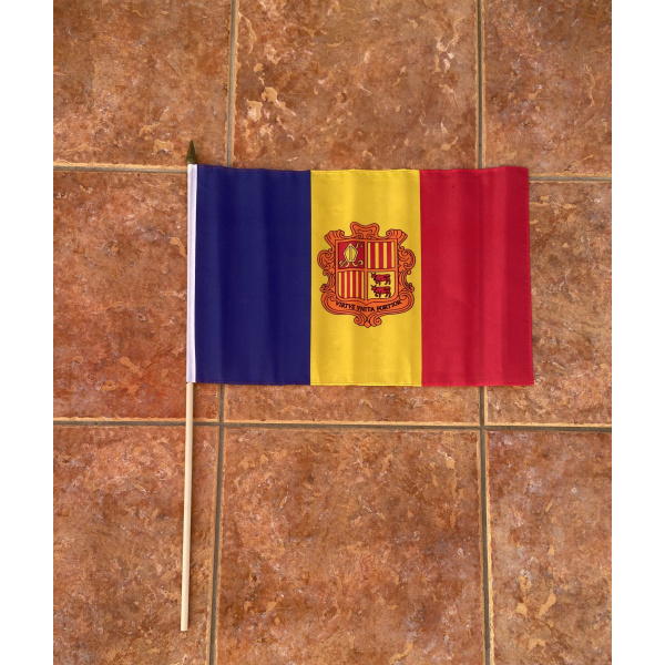 Andorra large hand flag