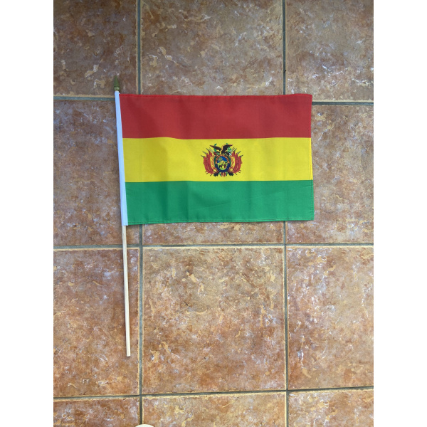 Bolivia large hand flag