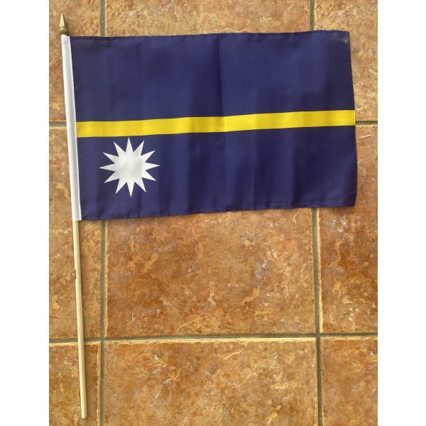 Nauru large hand flag