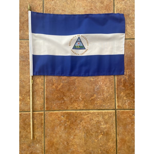 Nicaragua large hand flag