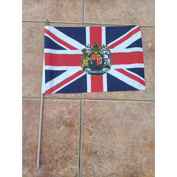 Union Jack Royal Crest large hand flag