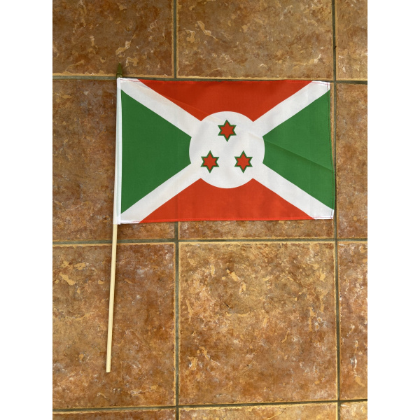Burundi large hand flag