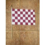 Checkered Maroon/White large hand flag