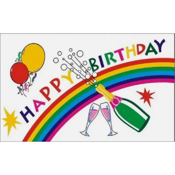Happy Birthday hand flag