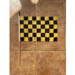 Checkered Black/gold large hand flag