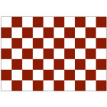 Checkered maroon/white  table flag