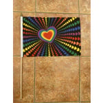 Rainbow Love (gay pride) large hand flag