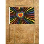 Rainbow Love (gay pride) large hand flag