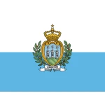San Marino with Crest medium hand flag