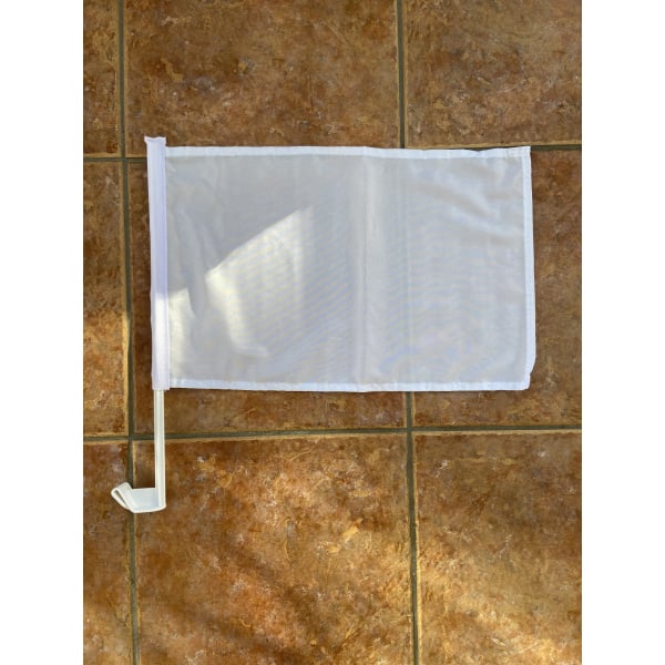 Plain White Car Flag