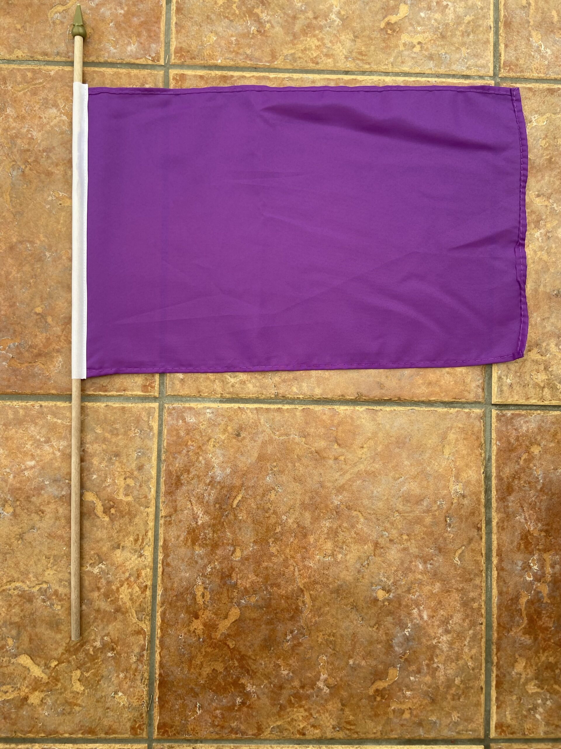 Plain Purple Plain Purple large hand flag - Image 1
