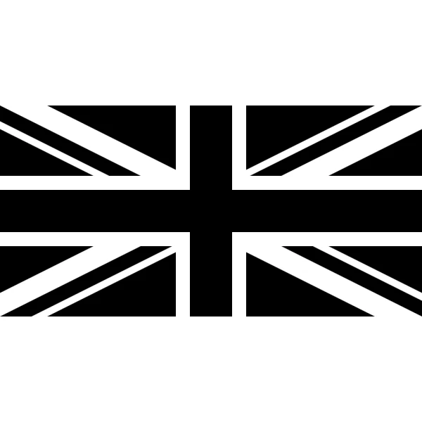 Union Jack Black/White hand flag