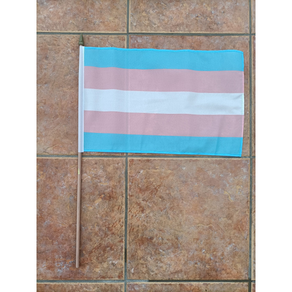 Transgender Flag - Monica Helms (Gay Pride - Rainbow) large hand flag