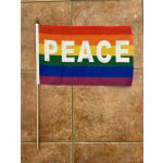 Rainbow Peace (Gay Pride) large hand flag