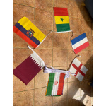 World Cup bunting including a flag from each of the 32 nations