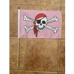 Skull & Crossbones Pink (pirate) large hand flag