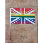 Union Jack Rainbow large hand flag