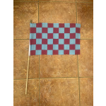 Checkered Maroon/Sky large hand flag