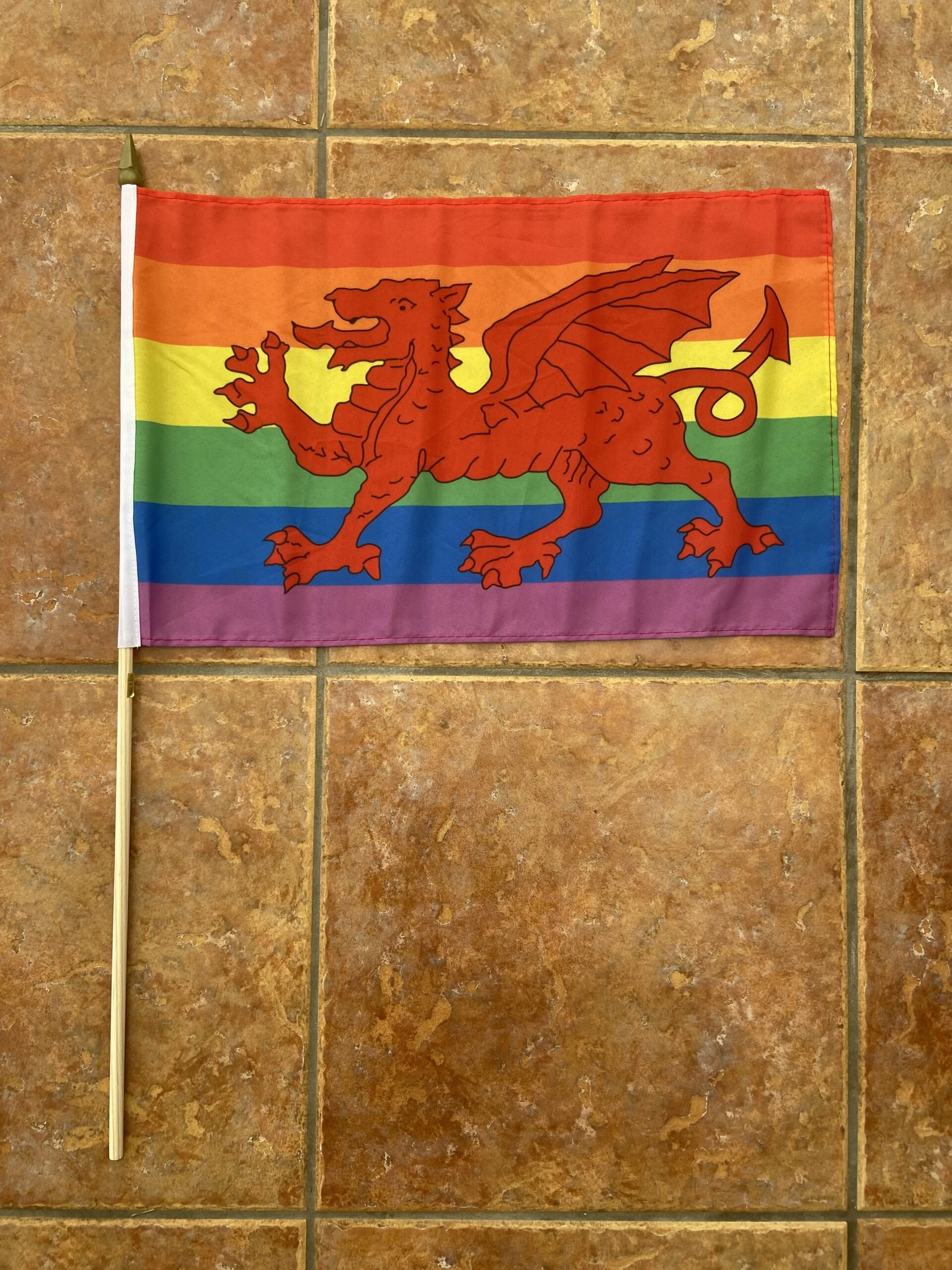 Rainbow Wales Gay Pride Wales Large Hand Flag - Image 1
