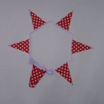 10m 24 flag 8"x12" Red/White Polka Dot bunting